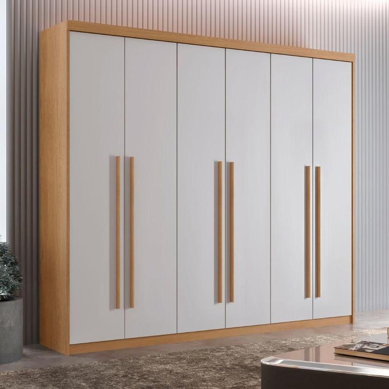 Guarda Roupa de Casal 6 Portas 2 Gavetas Hawaii Rufato Naturale